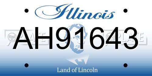 AH91643 Illinois License Plate