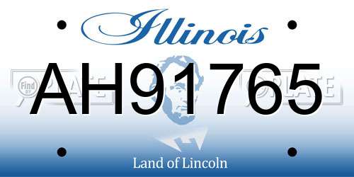 AH91765 Illinois License Plate