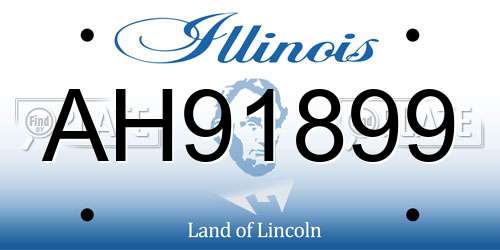 AH91899 Illinois License Plate