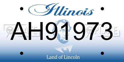 AH91973 Illinois License Plate