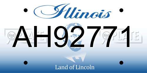 AH92771 Illinois License Plate