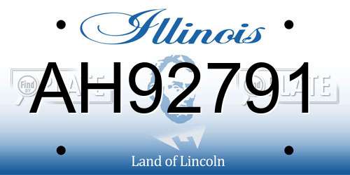 AH92791 Illinois License Plate