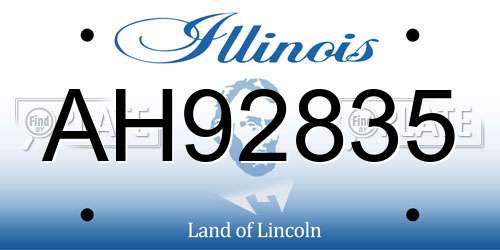AH92835 Illinois License Plate