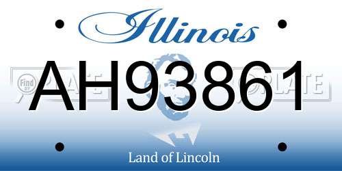 AH93861 Illinois License Plate