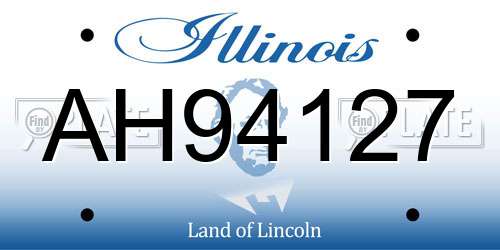 AH94127 Illinois License Plate