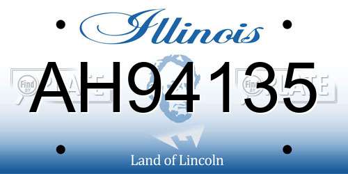 AH94135 Illinois License Plate