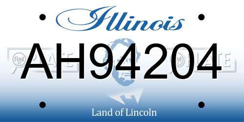 AH94204 Illinois License Plate