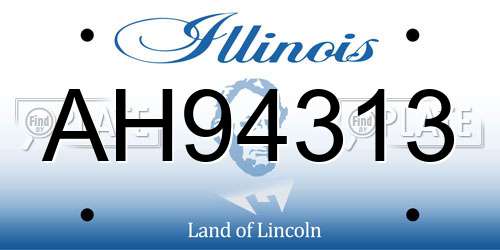 AH94313 Illinois License Plate