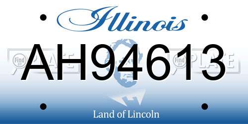 AH94613 Illinois License Plate