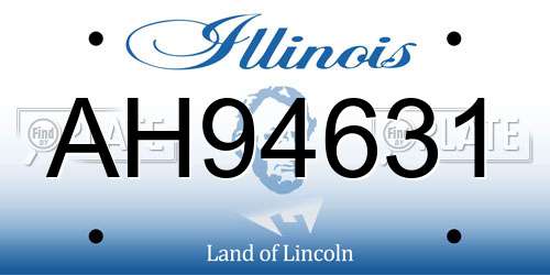 AH94631 Illinois License Plate