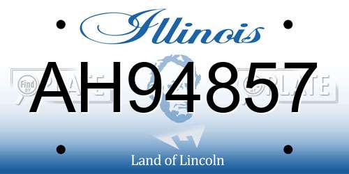 AH94857 Illinois License Plate