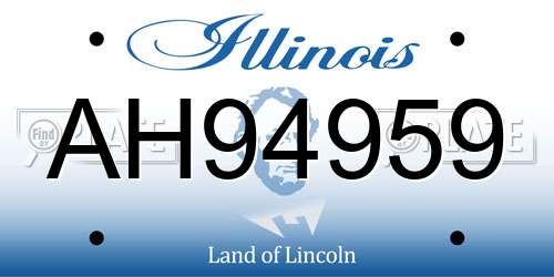 AH94959 Illinois License Plate