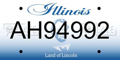 AH94992 Illinois License Plate