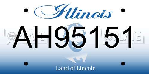 AH95151 Illinois License Plate