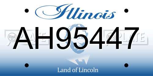 AH95447 Illinois License Plate
