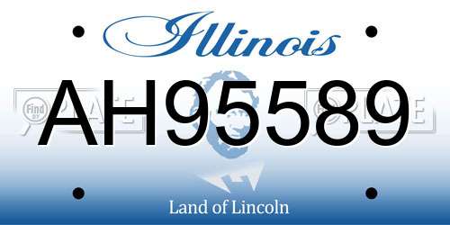 AH95589 Illinois License Plate