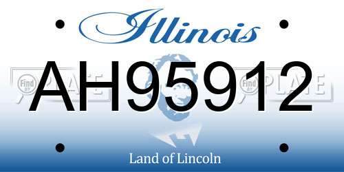 AH95912 Illinois License Plate