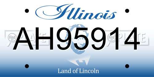 AH95914 Illinois License Plate