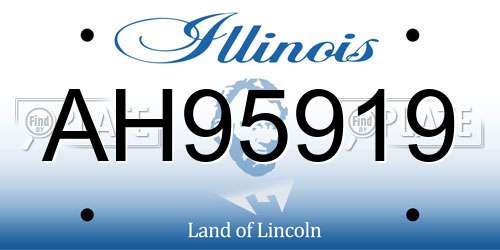 AH95919 Illinois License Plate