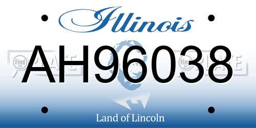 AH96038 Illinois License Plate