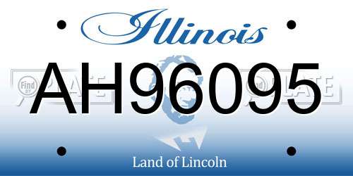 AH96095 Illinois License Plate