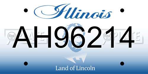 AH96214 Illinois License Plate