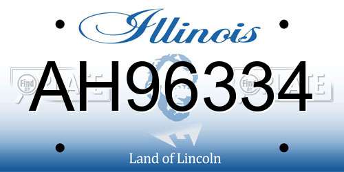 AH96334 Illinois License Plate