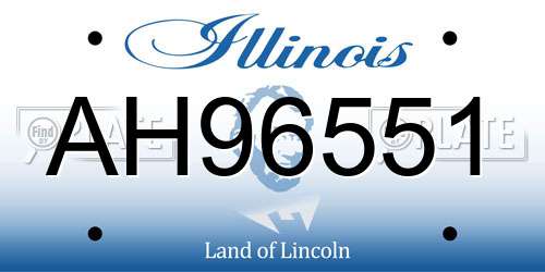 AH96551 Illinois License Plate
