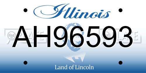 AH96593 Illinois License Plate