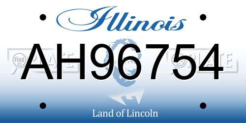 AH96754 Illinois License Plate