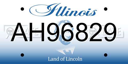 AH96829 Illinois License Plate