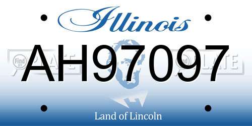 AH97097 Illinois License Plate