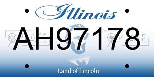 AH97178 Illinois License Plate