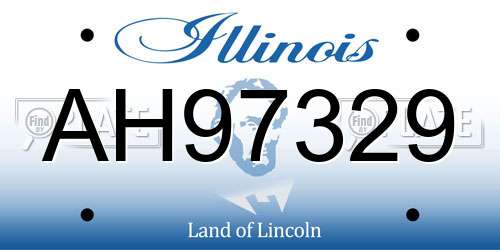 AH97329 Illinois License Plate