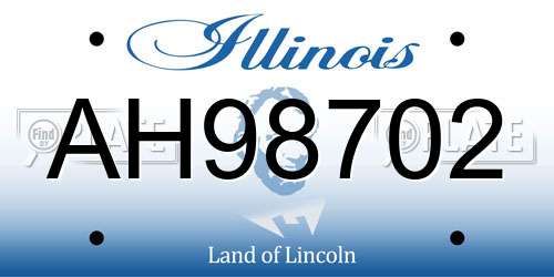 AH98702 Illinois License Plate