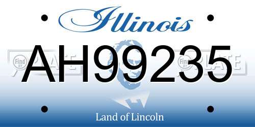 AH99235 Illinois License Plate