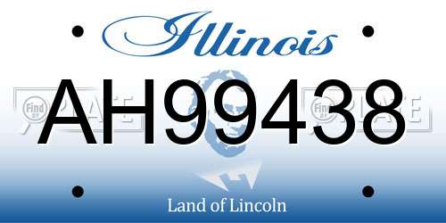 AH99438 Illinois License Plate
