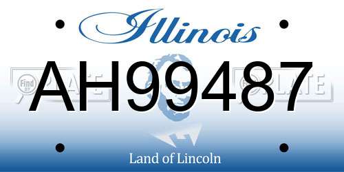 AH99487 Illinois License Plate