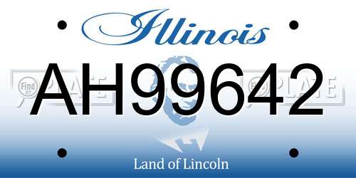 AH99642 Illinois License Plate