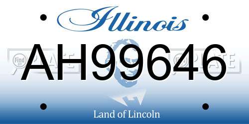 AH99646 Illinois License Plate