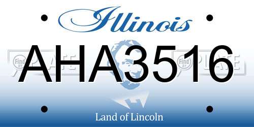 AHA3516 Illinois License Plate