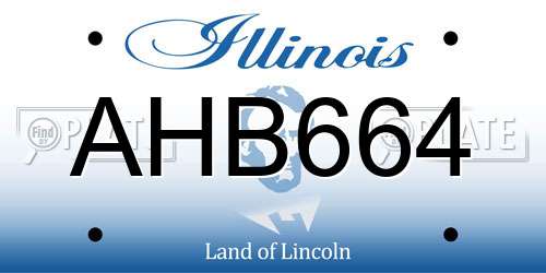 AHB664 Illinois License Plate