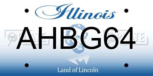 AHBG64 Illinois License Plate