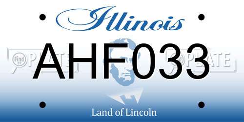 AHF033 Illinois License Plate