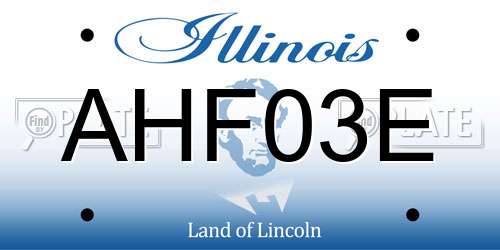 AHF03E Illinois License Plate