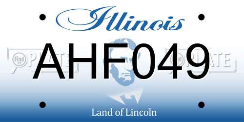 AHF049 Illinois License Plate