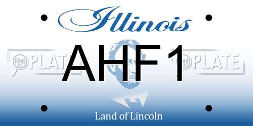 AHF1 Illinois License Plate
