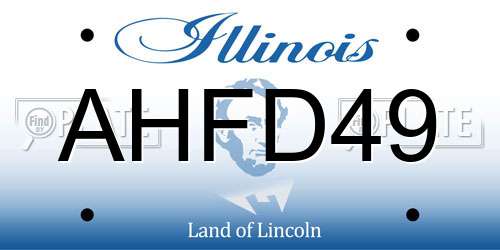 AHFD49 Illinois License Plate