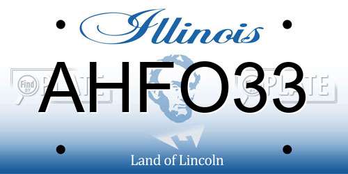 AHFO33 Illinois License Plate
