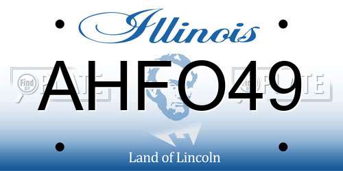 AHFO49 Illinois License Plate